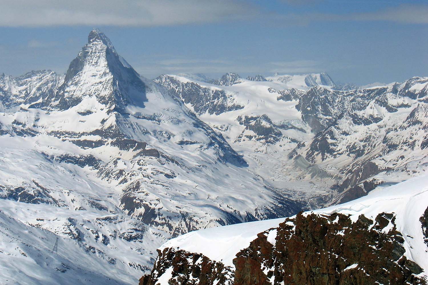 Matterhorn en rechts daarvan de Tete Blanche